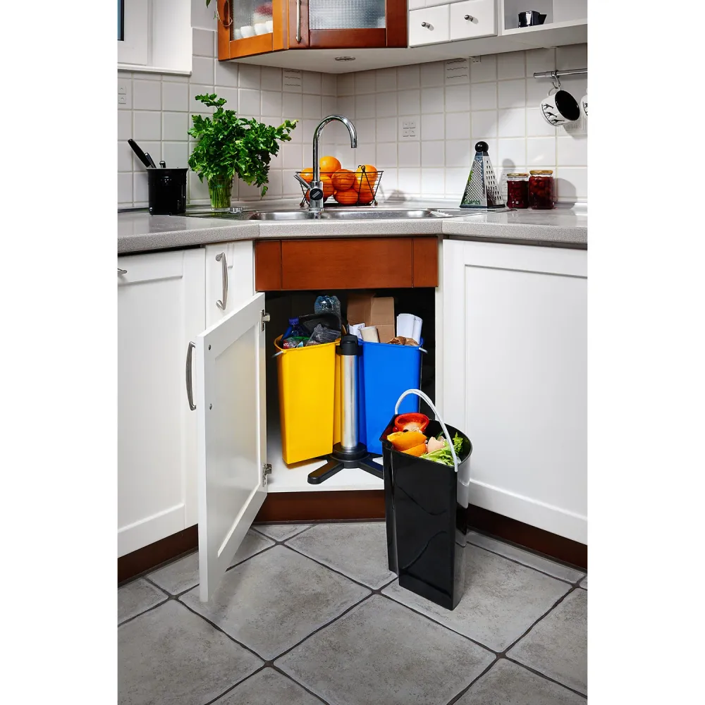 Contenedor giratorio ECOBIN para separación de residuos 3x 11,7L SMARTECO