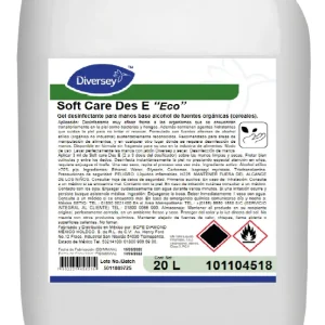 SOFT CARE DES E "ECO" 20 LTS. DIVERSEY CERTIFICADO COFEPRIS