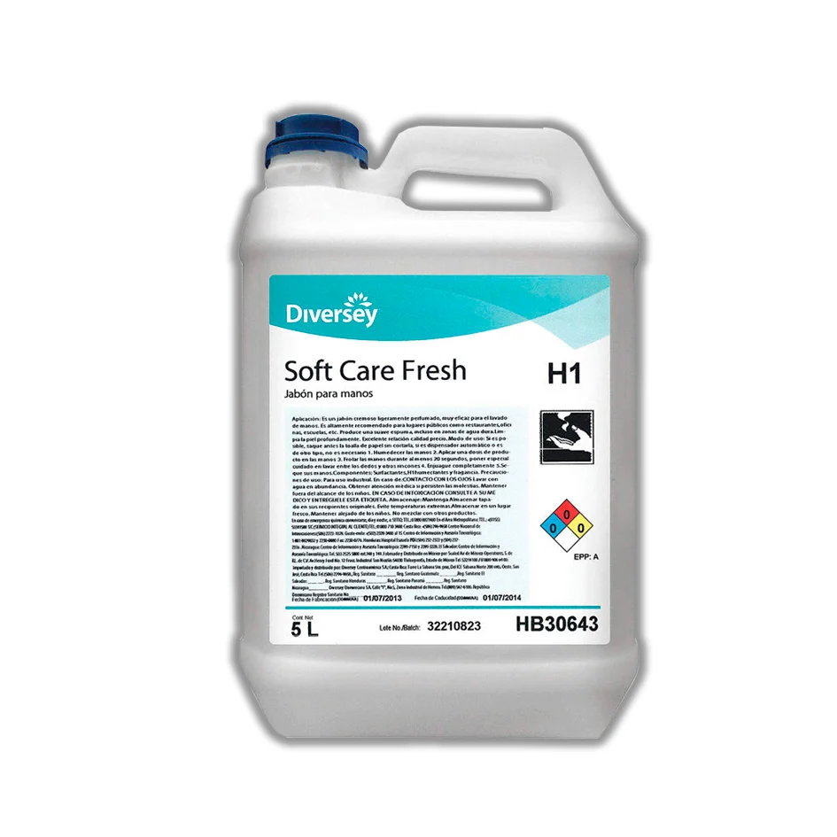 SOFT CARE FRESH 5L JABON LIQUIDO CREMOSO P/MANOS 4 PZAS EN CAJA