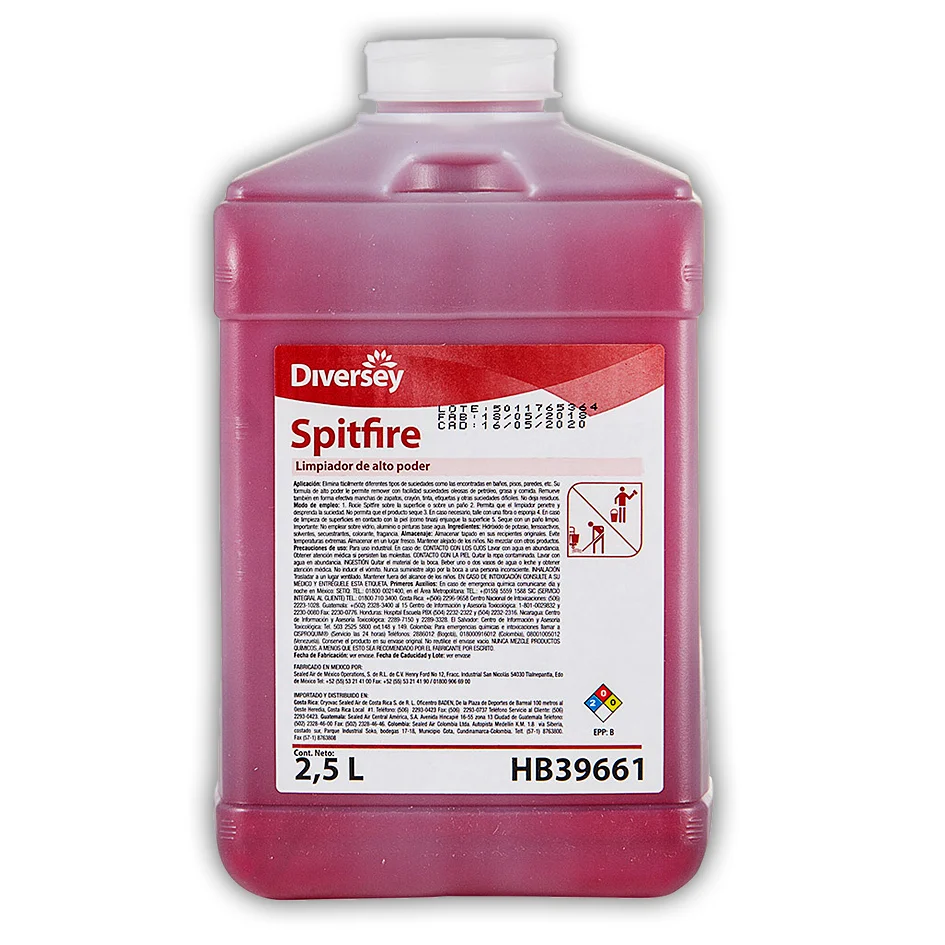 SPITFIRE 2X2.5 L/ J-FILL Limpiador de alto poder DILUCION 1 EN 12 LTS