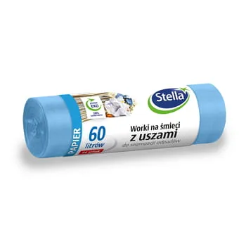 Bolsas de basura 60l con asas para separación de residuos, azul 14 uds. Stella