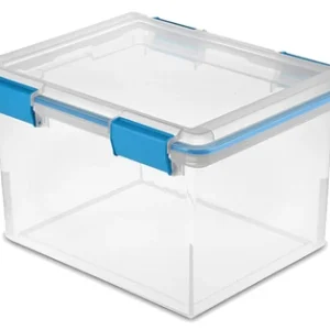 Caja de juntas transparente Sterilite 19334304 de 18,5" x 14,88" x 11,13" y 32 cuartos de galón (paquete de 4)