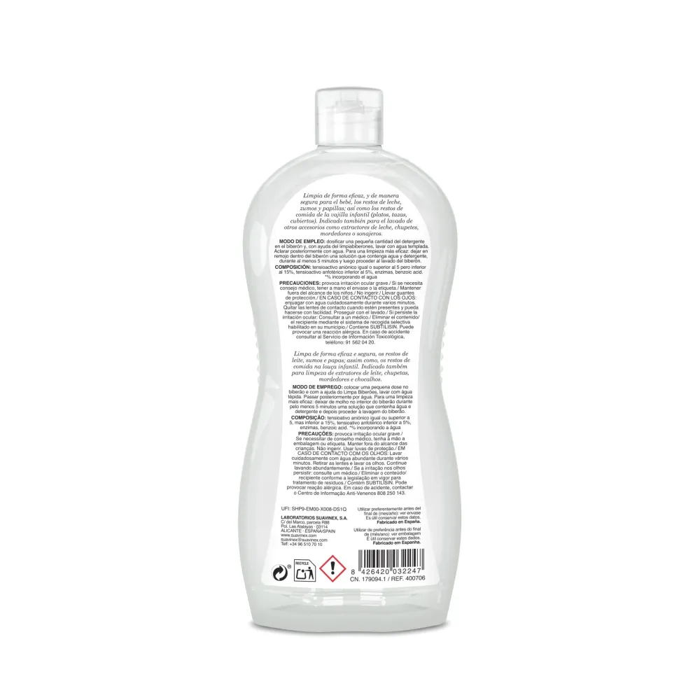 Detergente Biberones y Tetinas 500ml SUAVINEX
