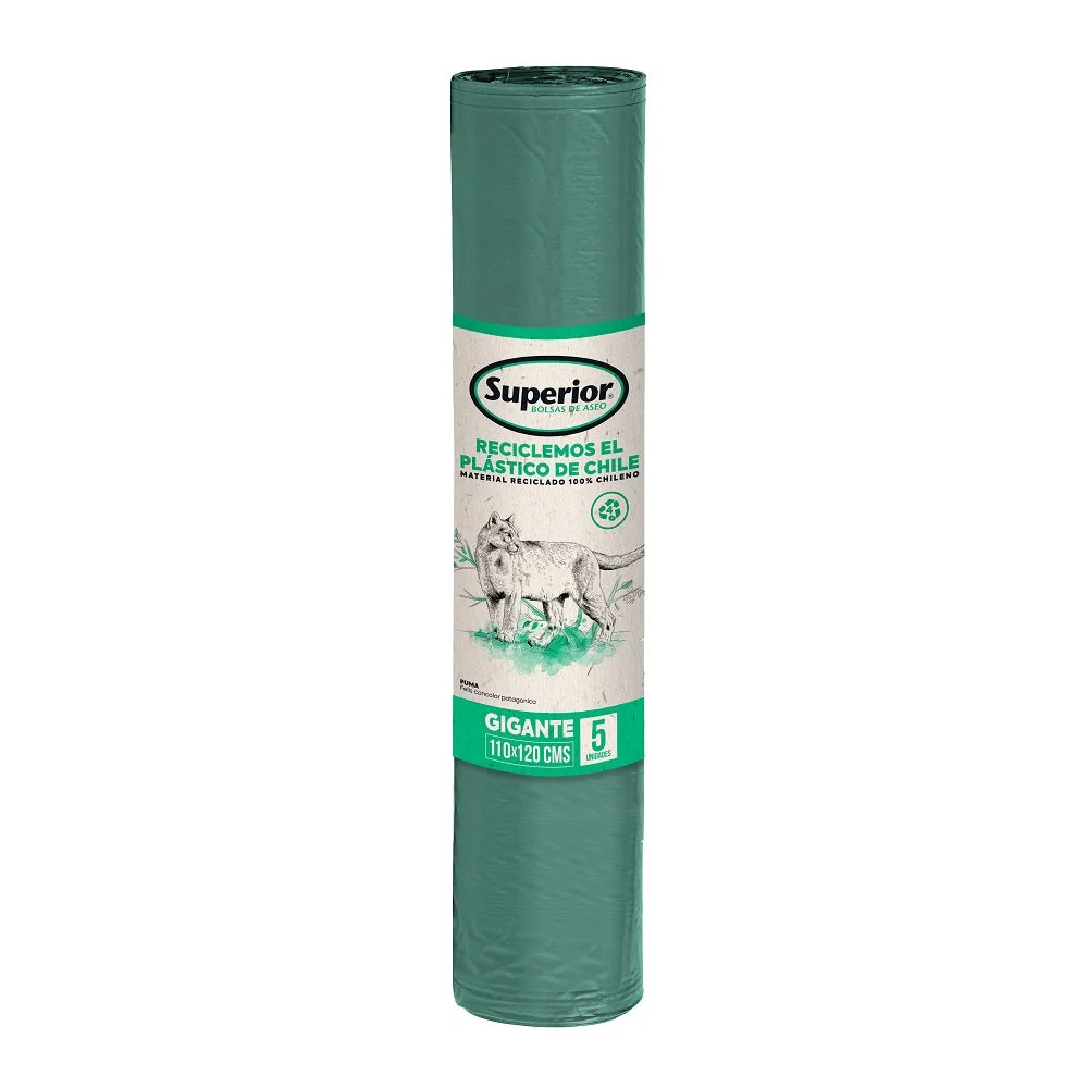 Bolsa Basura Rollo 110x120 100 Micrones Gigante 5 Un SUPERIOR