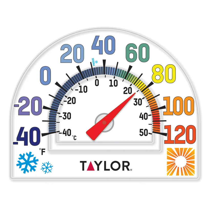 Termómetro adhesivo para ventana Taylor de plástico transparente de 7 pulgadas - Oferta de la semana