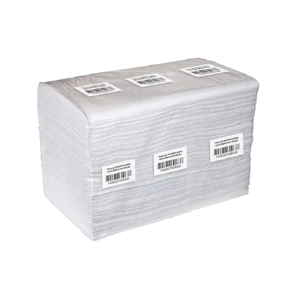 Toalla De Papel Interfoliada Blanca Hoja Simple 1 Paquete X 250 Hojas TECNOPAPEL