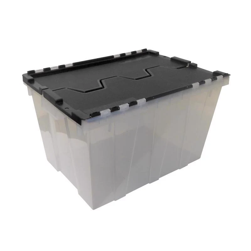 Contenedor Greenmade Instaview de 12 galones, negro/transparente, con tapa abatible, 32 cm de alto x 39 cm de ancho x 55 c...