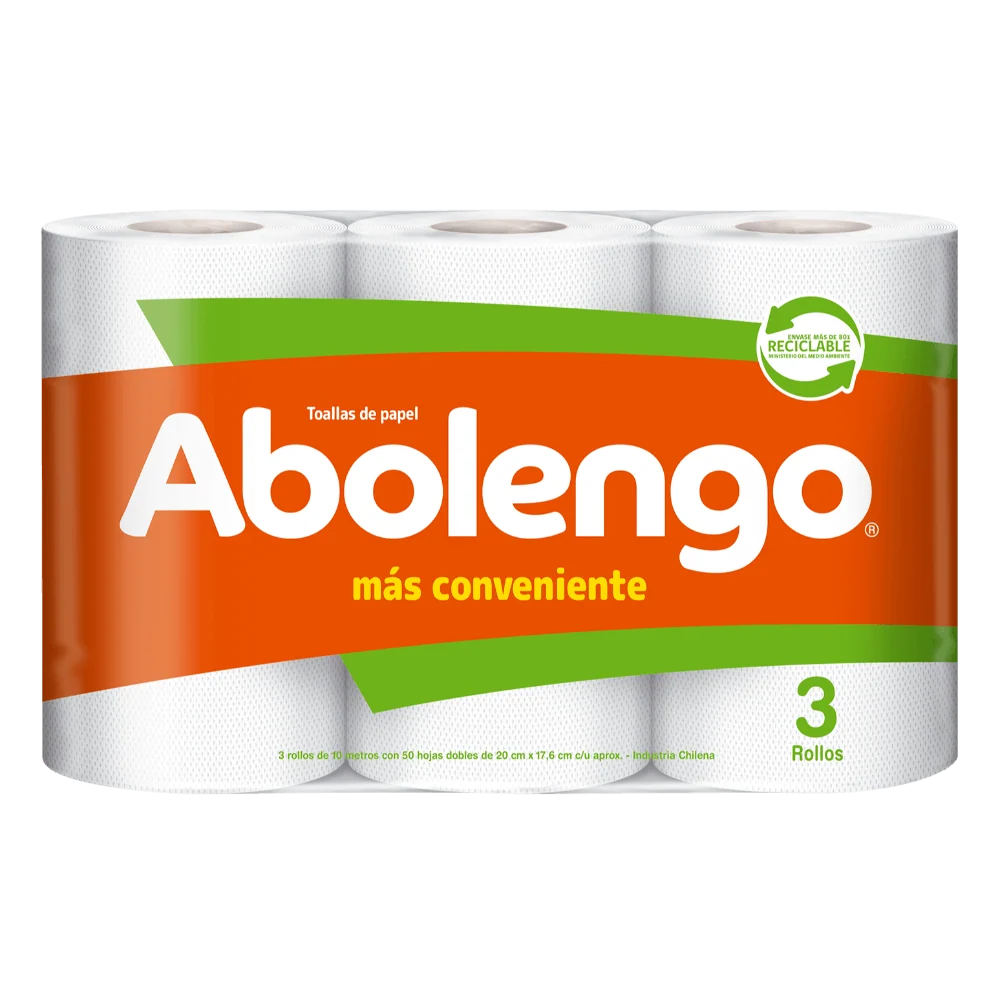 toalla de papel abolengo 3 rollos