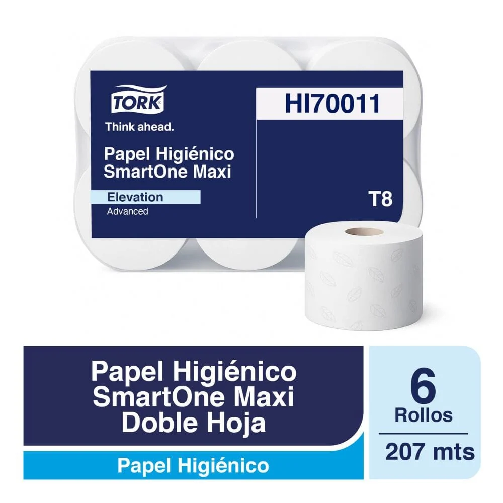 Papel Higiénico Prepicado Doble Hoja 6 Rollos 207 Mt TORK