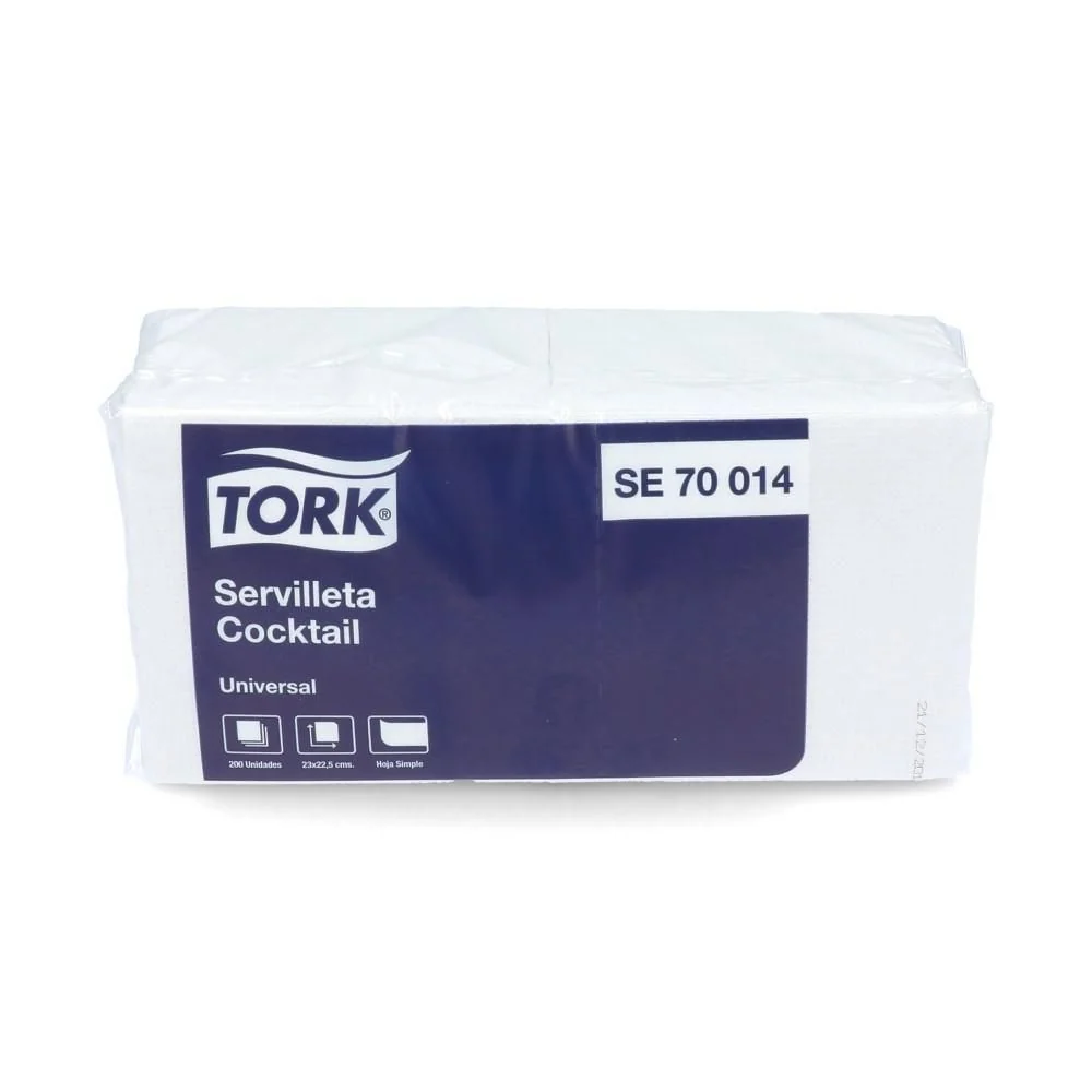 Servilleta Cocktail Hoja Simple 24 X 24 Cms Paquete 200 Unidades TORK