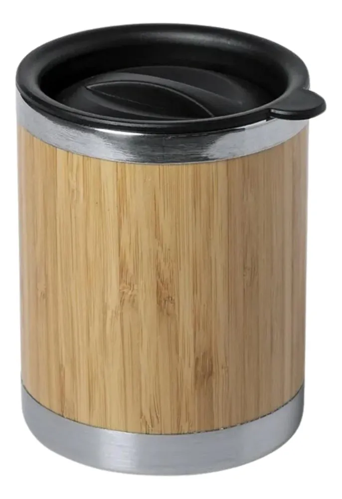 Vaso MUG Tapa Acero Bambú Lubon 300 ML