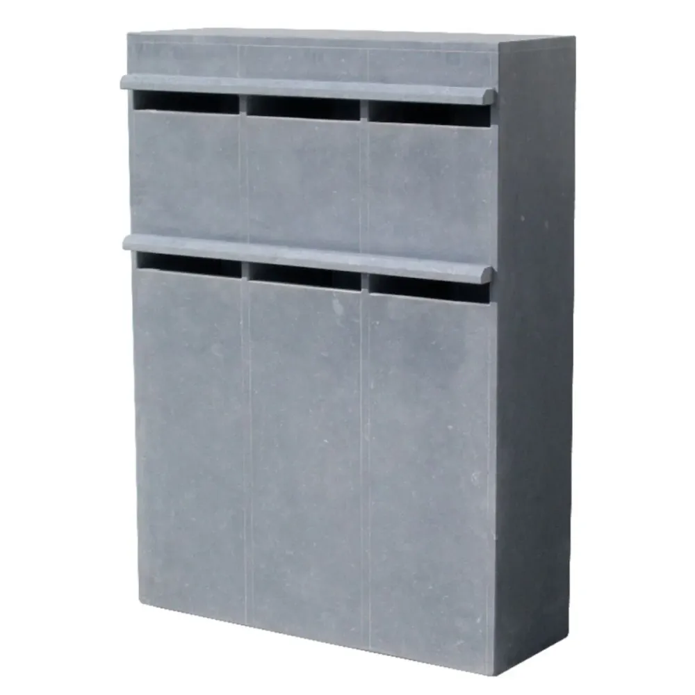 Buzón VASP Valencia de 6 cajas - Piedra azul belga