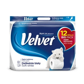 Suave papel higiénico blanco 12 uds. Velvet