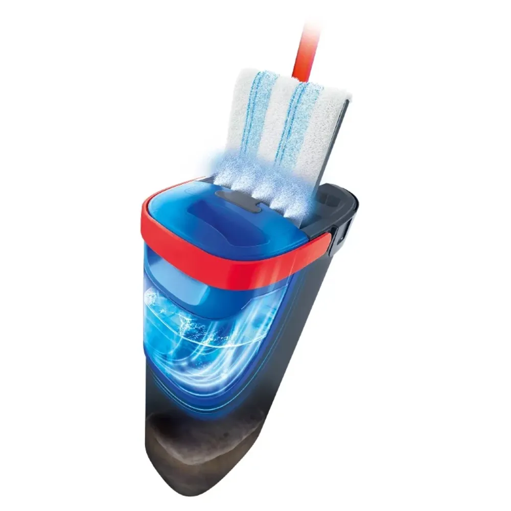Fregona plana Vileda H2prO, separación del 100 % del agua limpia del agua sucia, dos depósitos, 2 fundas de microfibra, ca...