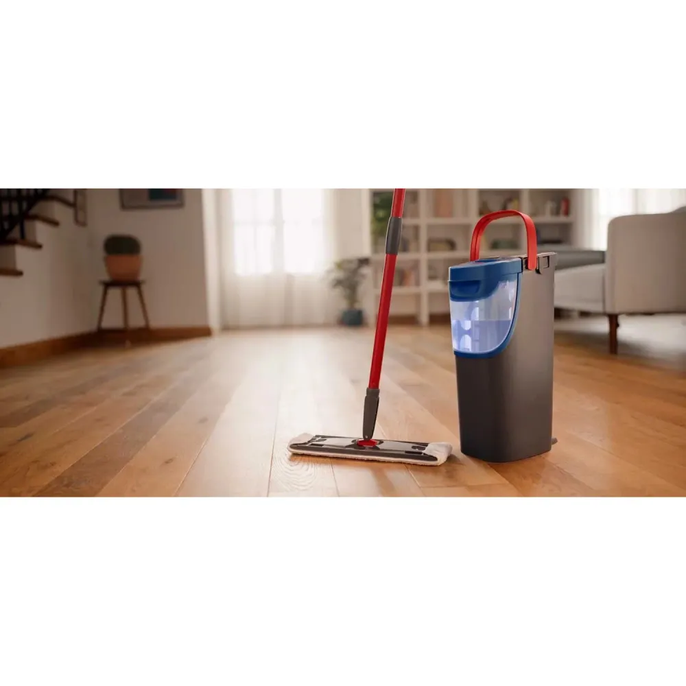 Fregona plana Vileda H2prO, separación del 100 % del agua limpia del agua sucia, dos depósitos, 2 fundas de microfibra, ca...