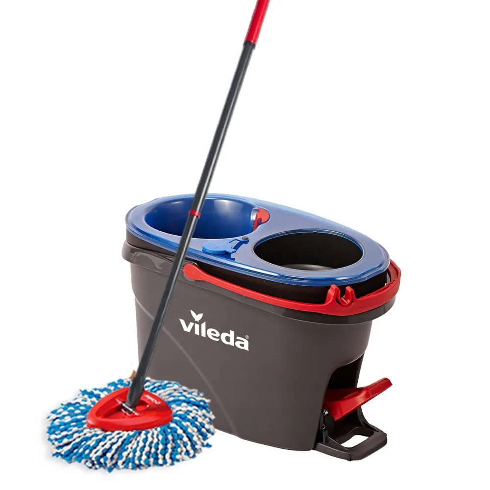 Mopa rotativa Vileda, dos cámaras, sistema de centrifugado, barra plegable, fácil limpieza de esquinas, turbo H2prO + 2 ca...