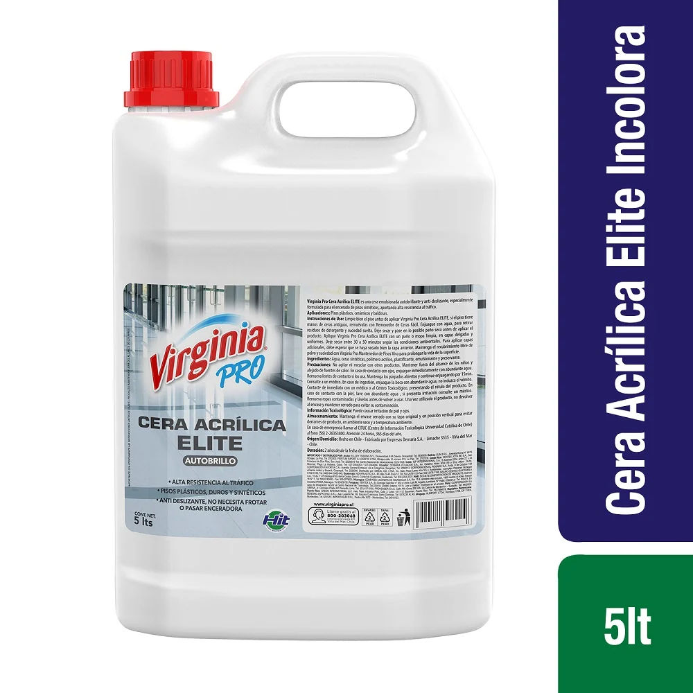 Cera Acrílica Incolora Bidón 5 Lts VIRGINIA
