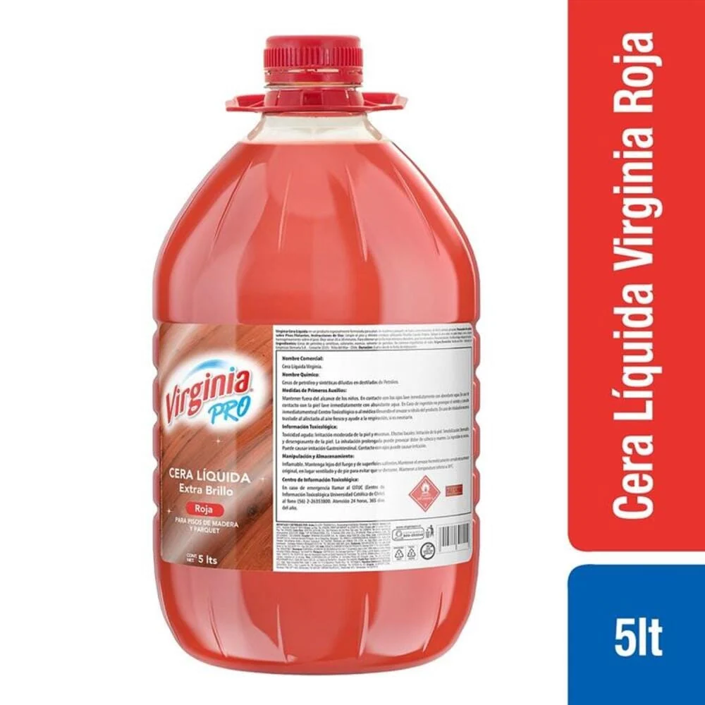 Cera Liquida Piso Madera Roja 5 Lt VIRGINIA
