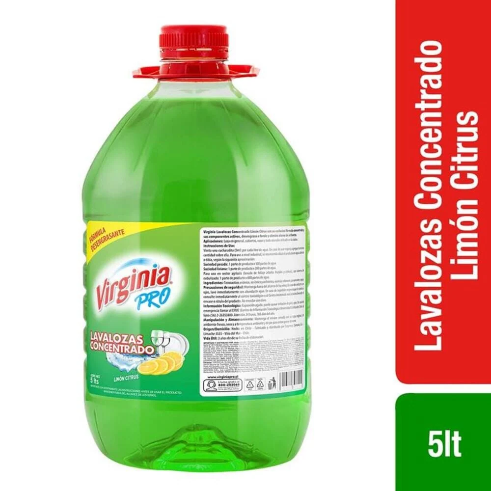 Lavalozas Bidón 5 Lts Concentrado Limón VIRGINIA
