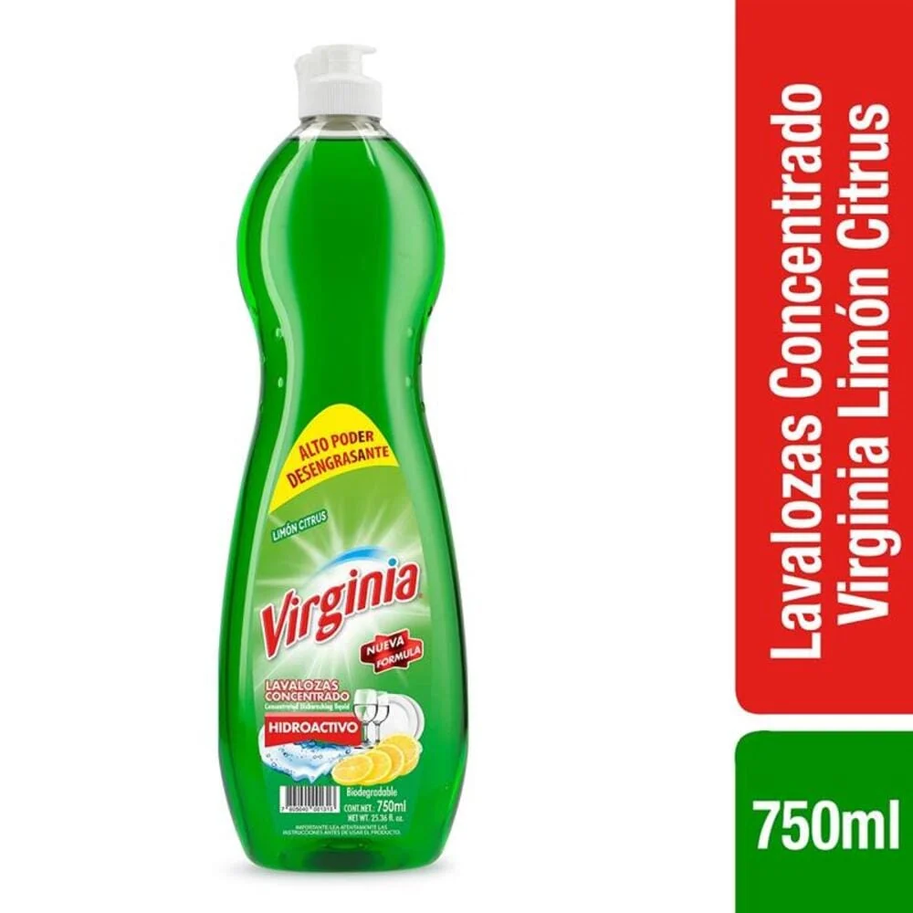 Lavalozas Líquido Concentrado Limón 750 Ml VIRGINIA