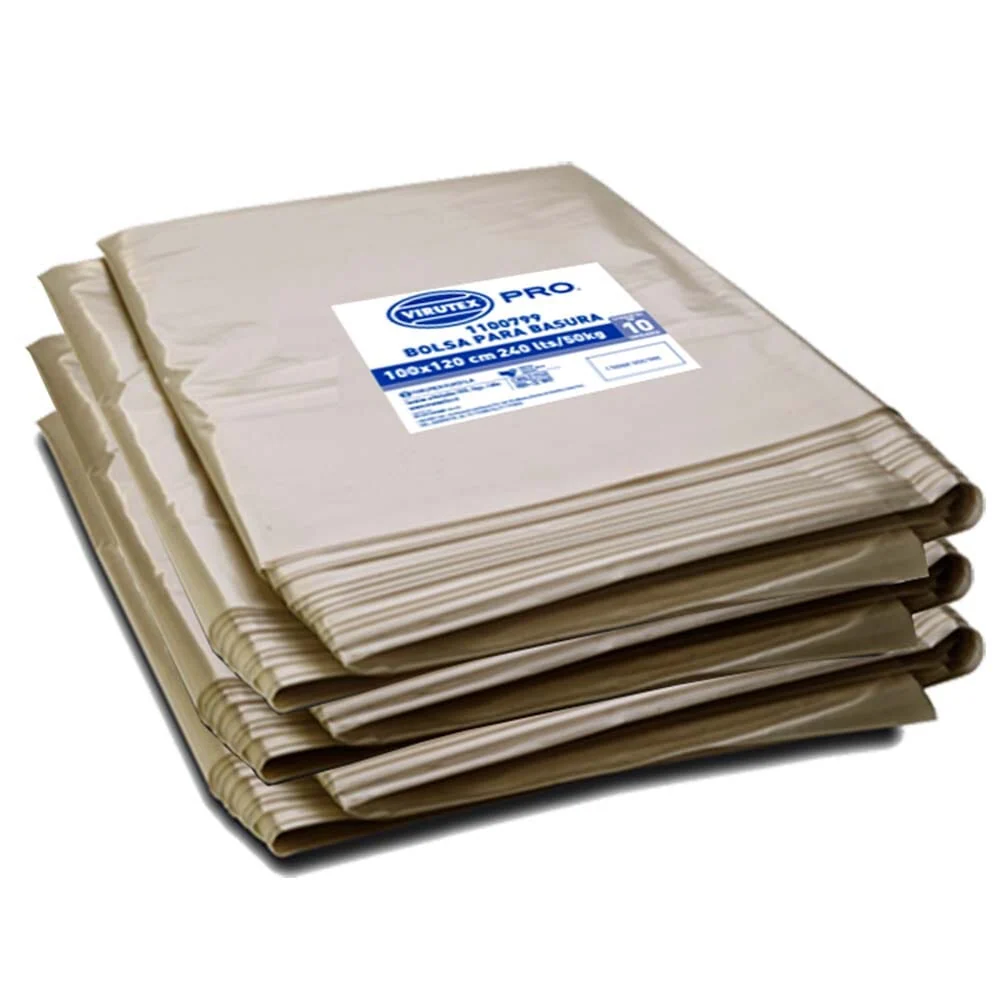 Bolsa Basura Plana Transparente 70x90 10 Un VIRUTEX