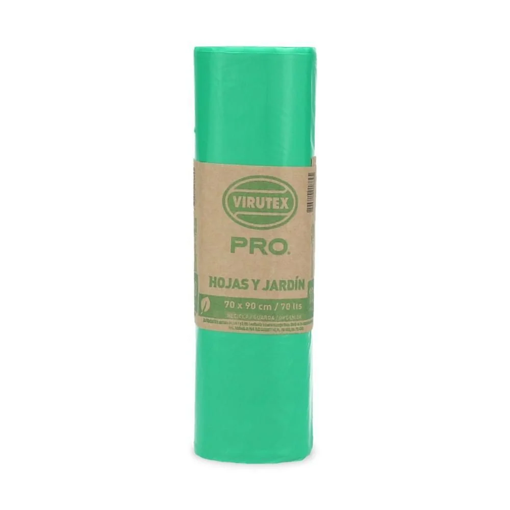 Bolsa Basura Rollo Verde 70x90 10 Un VIRUTEX