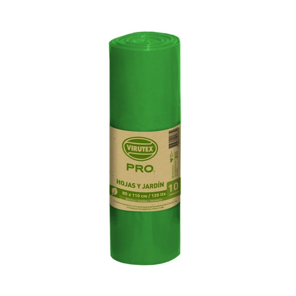 Bolsa Basura Rollo Verde 80x110 10 Un VIRUTEX