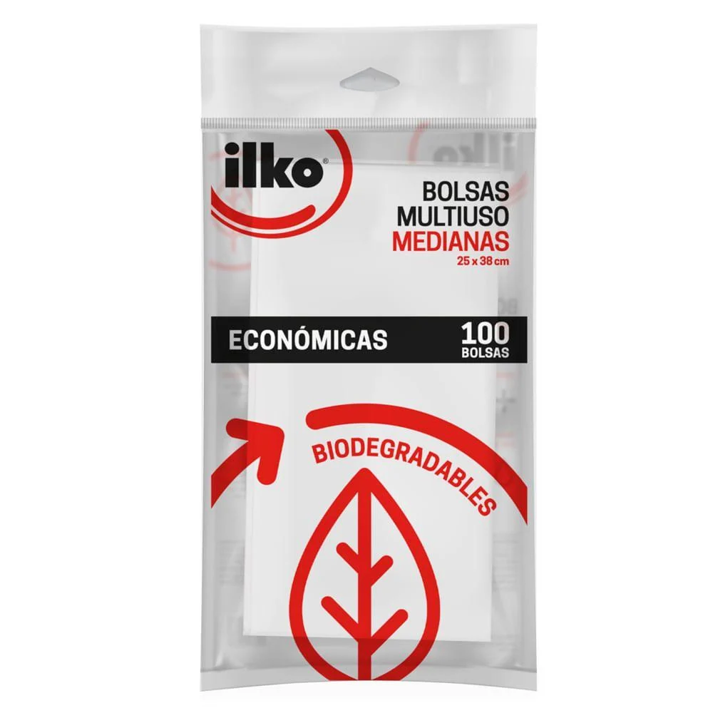 Bolsas Multiuso Mediana 25x38 Ilko 100 Un Virutex