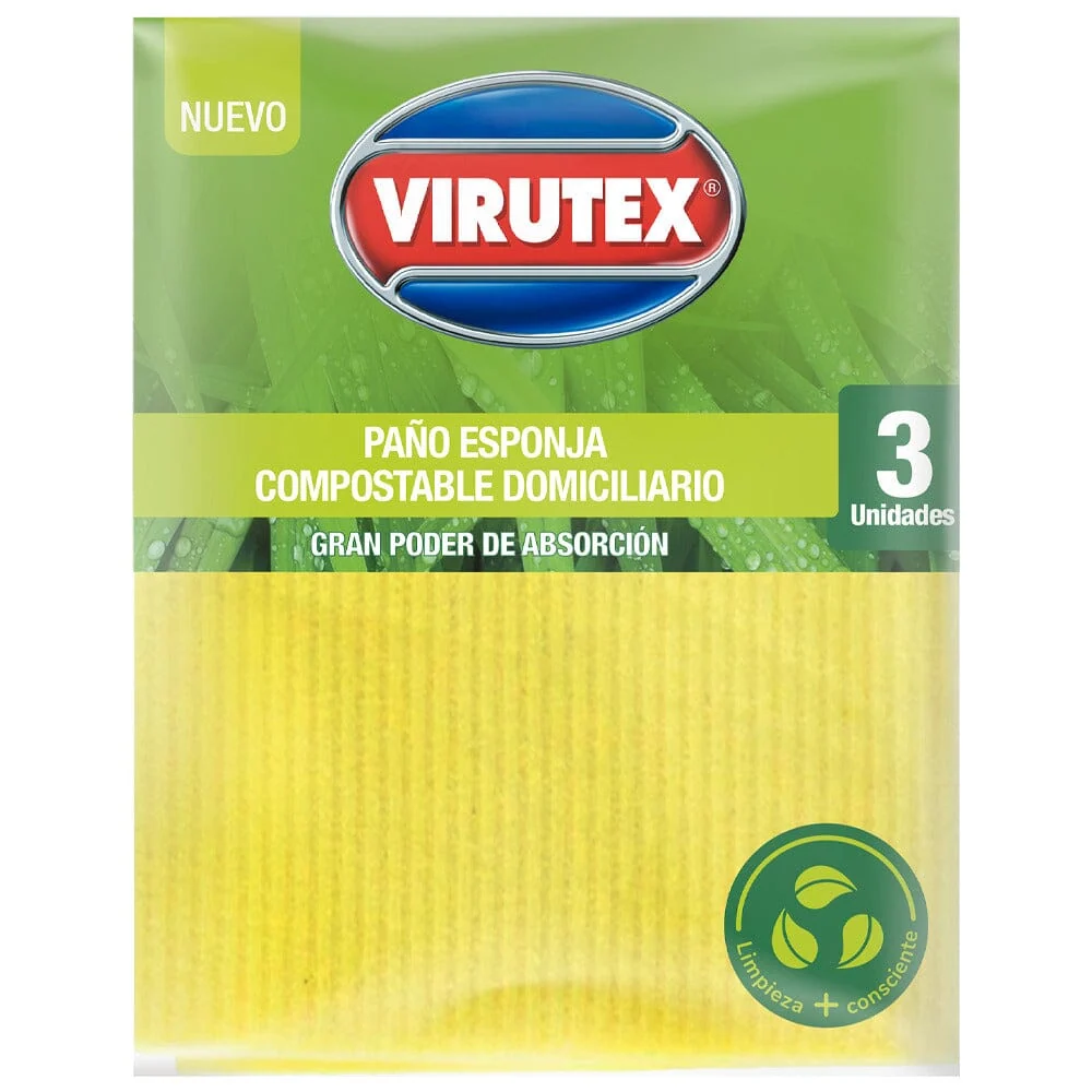 Paño Cocina Multipaño Spongi Absorbente 3 Un VIRUTEX