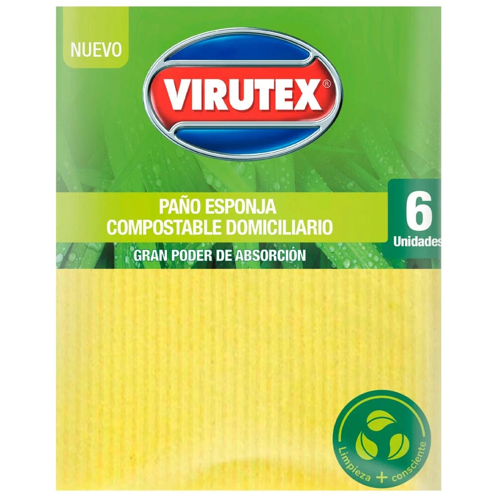 Paño Esponja Celulosa 6 Unidades VIRUTEX