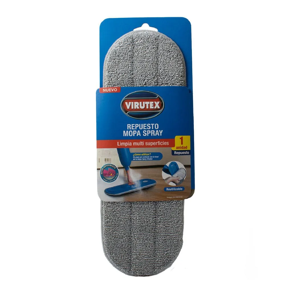 Repuesto Mopa Plana Microfibra Spray 30 cm VIRUTEX