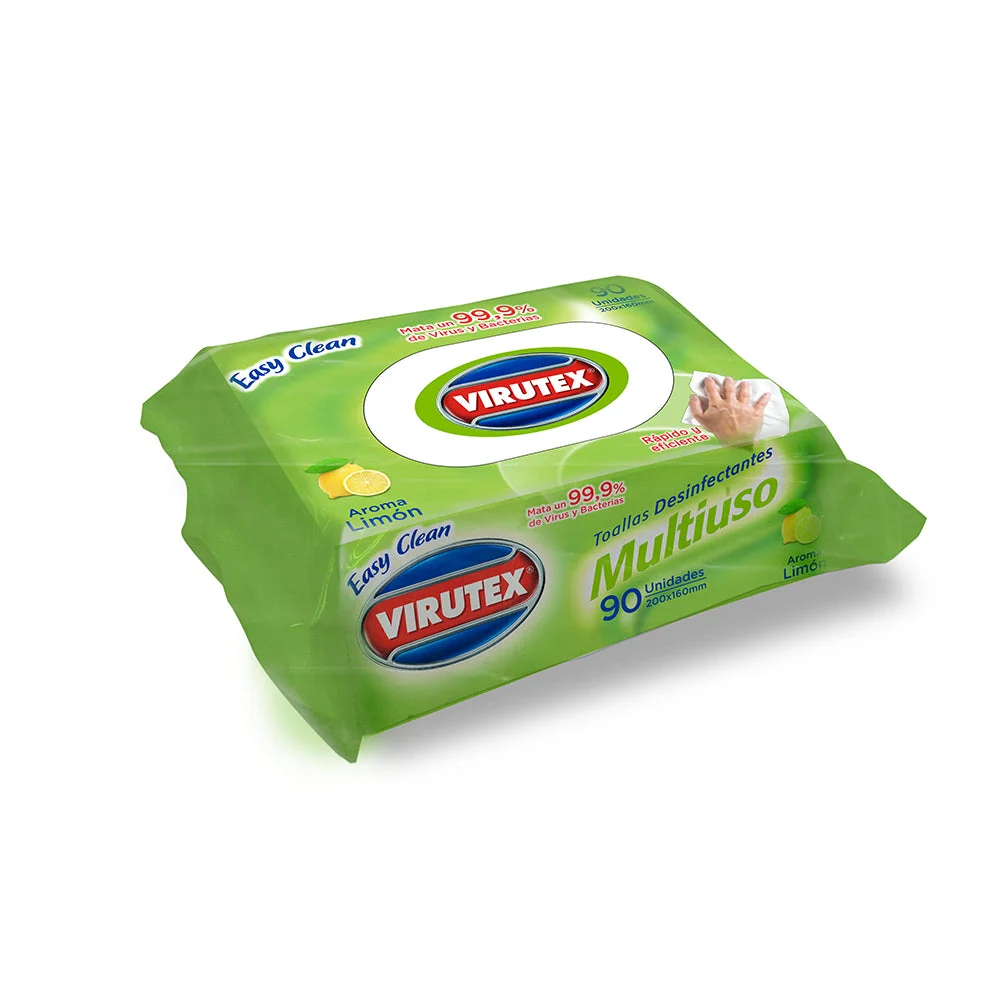 Toallitas Desinfectante Multiuso Limón 90 Un VIRUTEX