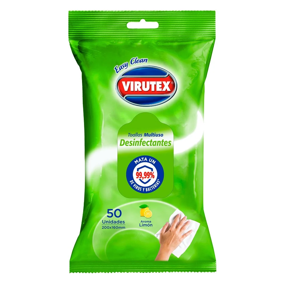 Toallitas Desinfectantes Limon 50 Unidades VIRUTEX