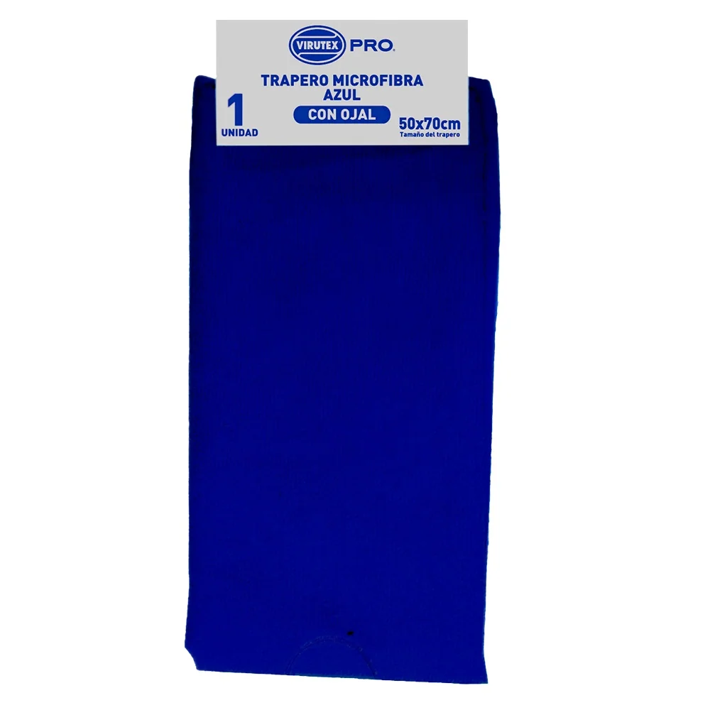 Trapero Microfibra Con Ojal 50 X 70 Azul VIRUTEX