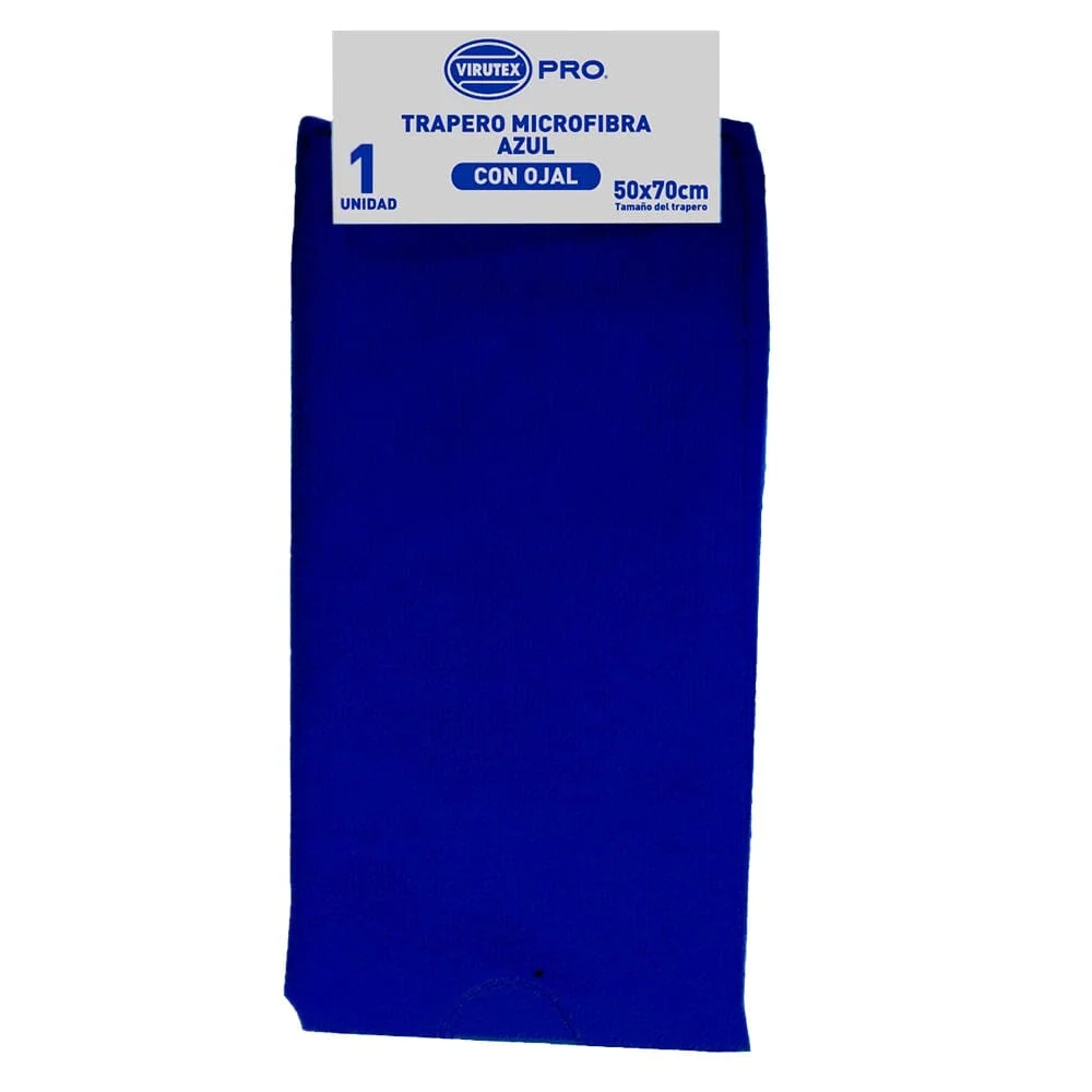 Trapero Microfibra Con Ojal 50 X 70 Azul VIRUTEX
