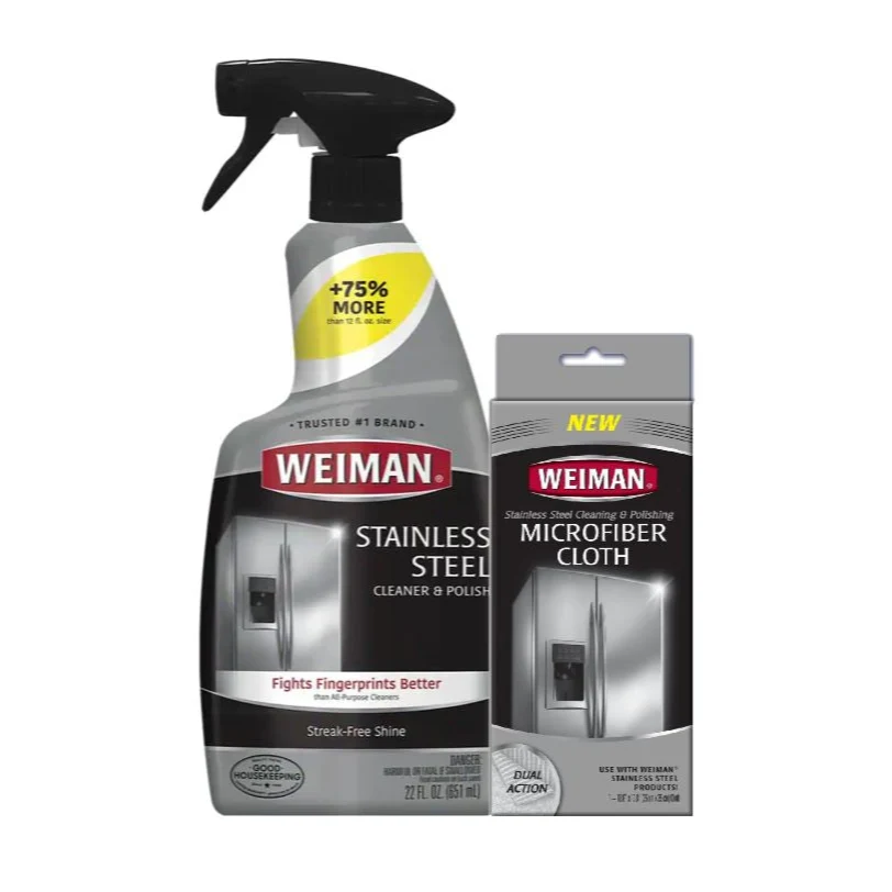 Kit Limpiador 651 ml y Paño Microfibra para el Acero Inoxidable Weiman