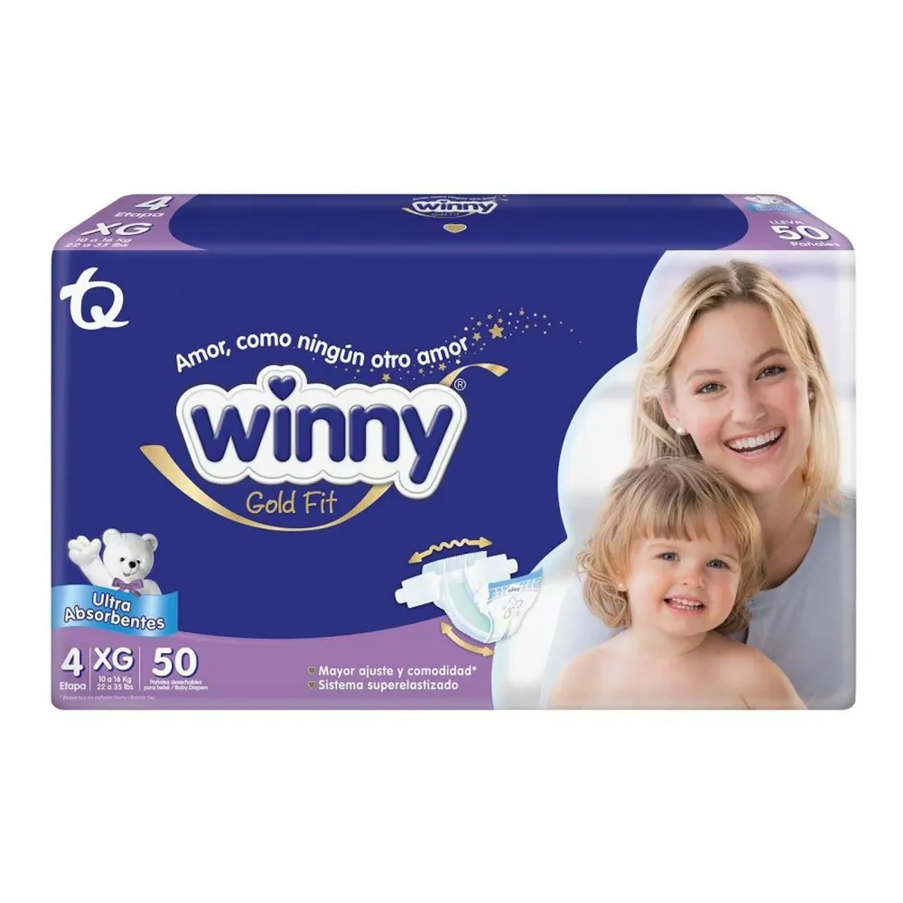 PAÑALES WINNY ULTRATRIM GOLD ETAPA 4 X50 UND
