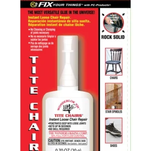 Wonderlok 'Em Tite Chairs - Pegamento transparente de gran resistencia resistente los rayos UV, 0,7 oz.