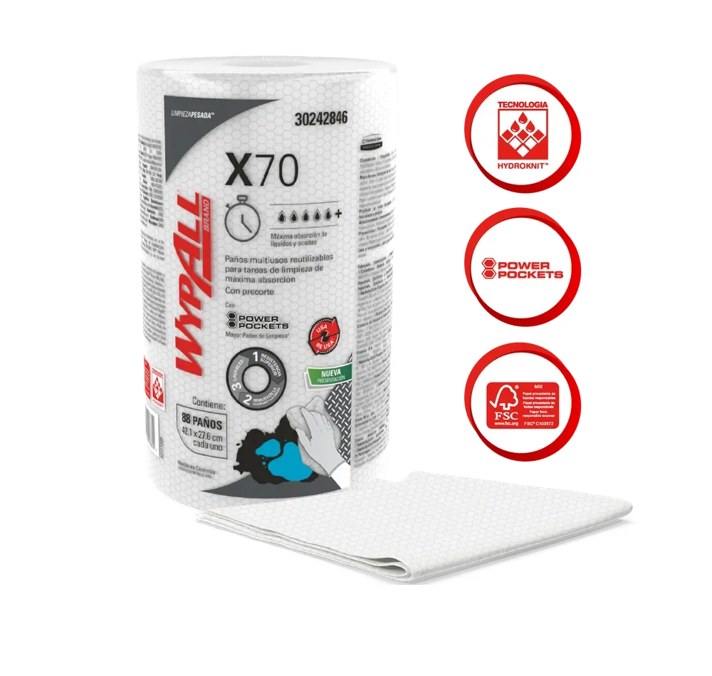 Pa–os De Limpieza Wypall X70 88 Hojas