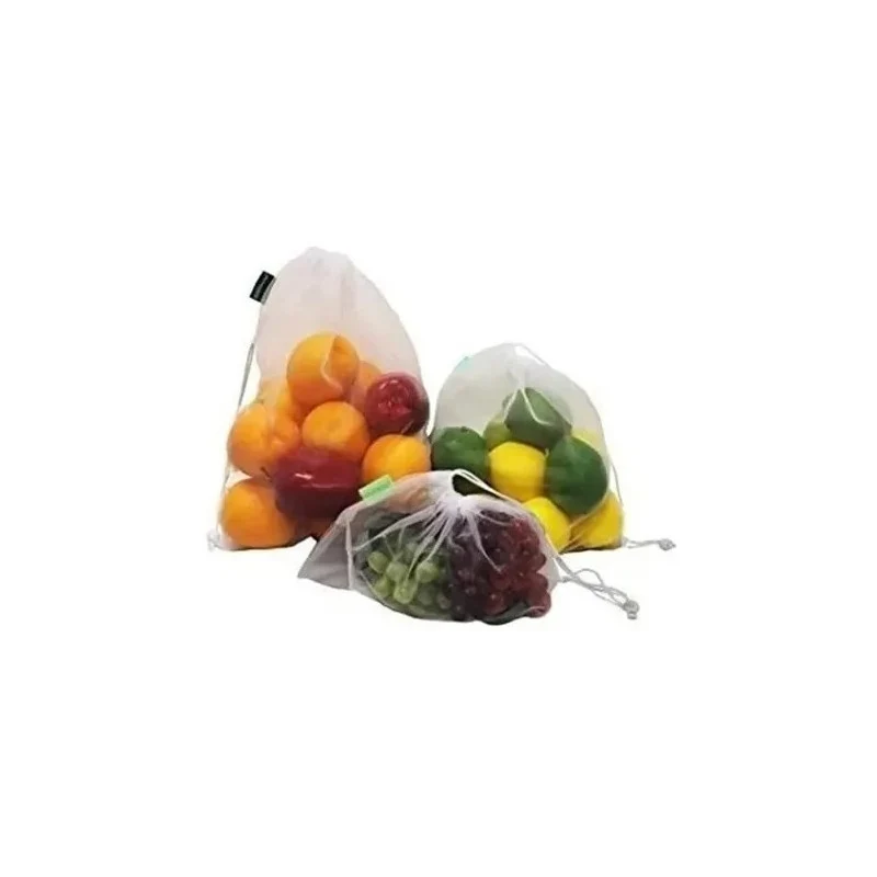 Bolsas De Malla Reutilizables Chica 20 X 30 Cm Blanco Zona Ofertas