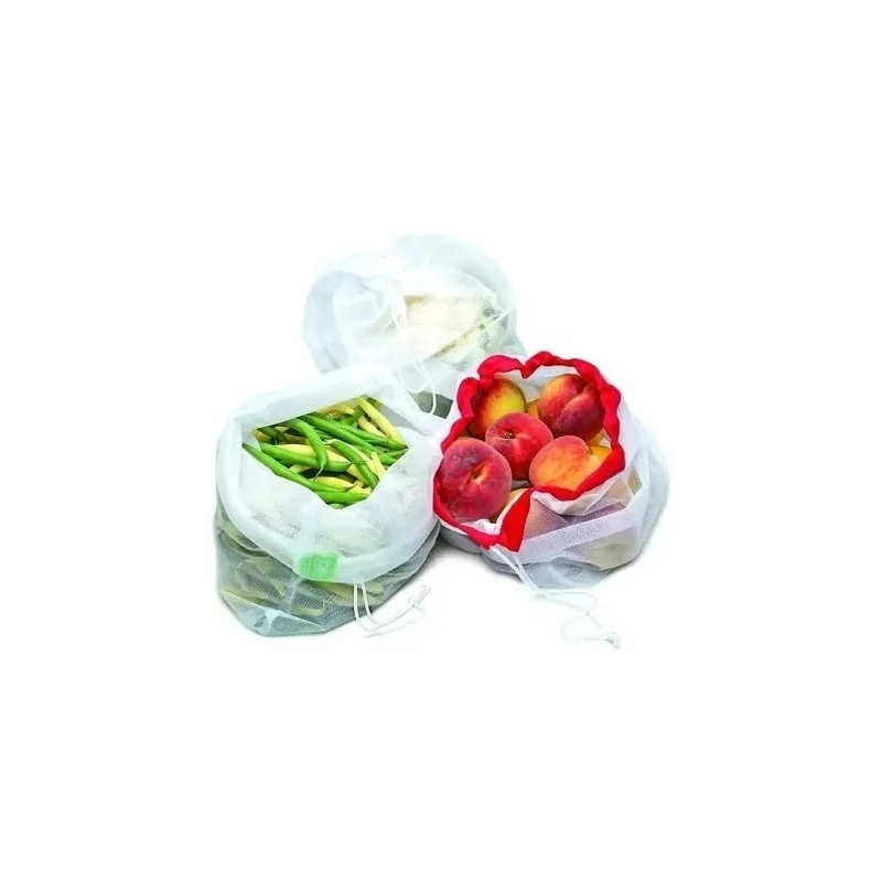 Bolsas De Malla Reutilizables Chica 20 X 30 Cm Blanco Zona Ofertas
