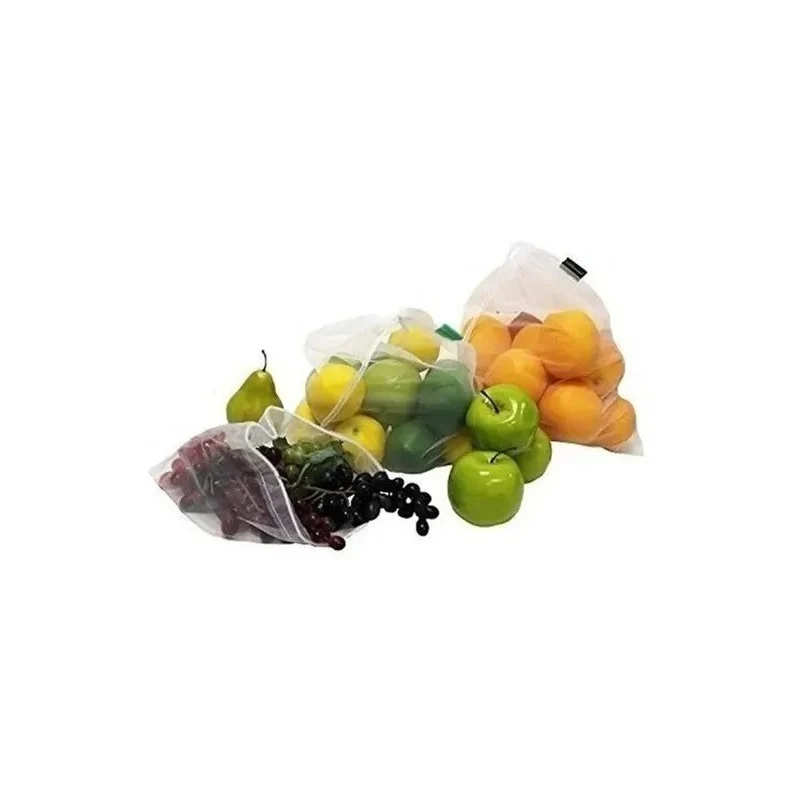 Bolsas De Malla Reutilizables Grande 30 X 40 Cm Blanco Zona Ofertas