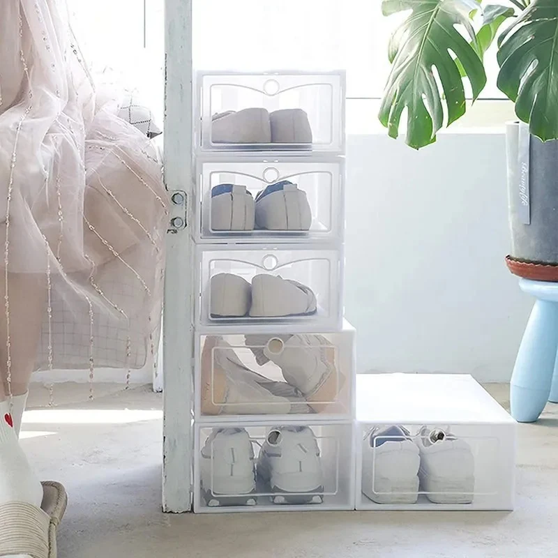Cajas Estantes Organizador Rack Zapatos Apilables Pack X6 Blanco Zona Ofertas
