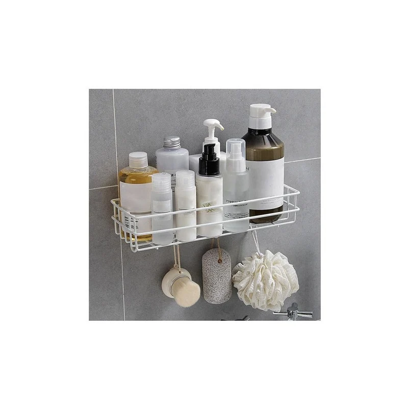 Canasto Organizador Adhesivo Metal Cocina Baño Con Ganchos Zona Ofertas