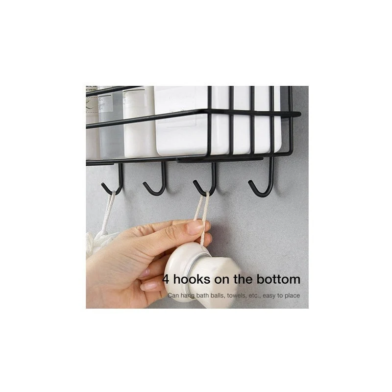 Canasto Organizador Adhesivo Metal Cocina Baño Con Ganchos Zona Ofertas