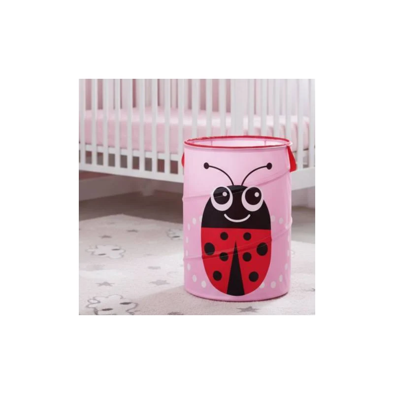 Canasto De Tela Plegable Infantil 40x36cm. Con Dibujos Rosa Zona Ofertas