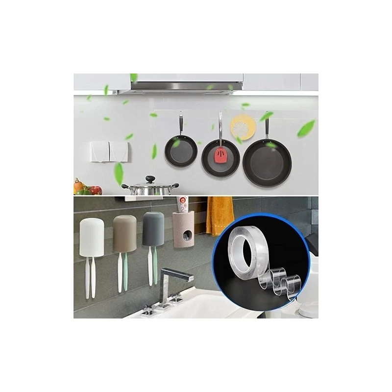 Cinta Adhesiva Magica Doble Faz Reutilizable 1 M Largo N/ Zona Ofertas