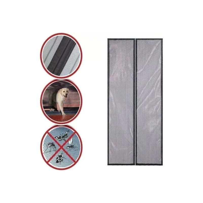 Cortina Mosquitero Con Cierre Magic Mesh Color Gris Gris Zona Ofertas