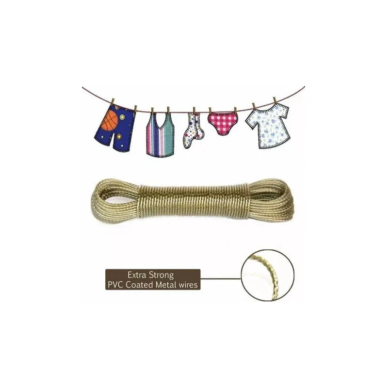 Cuerda Linga Acero 2.5mm Forrada Colgar Tender Ropa - 15mts N Zona Ofertas