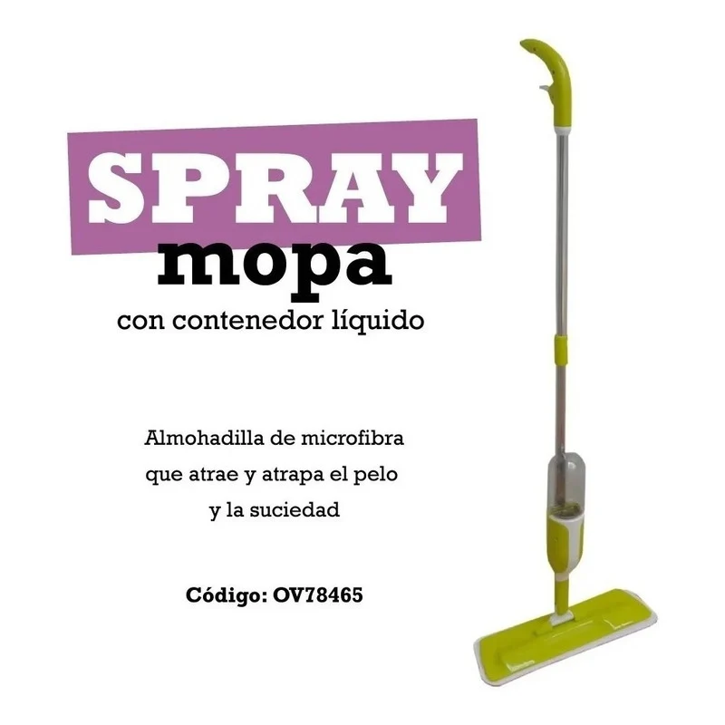 Mopa Trapeador Spray Microfibra Lavable Lampazo Giratorio Zona Ofertas